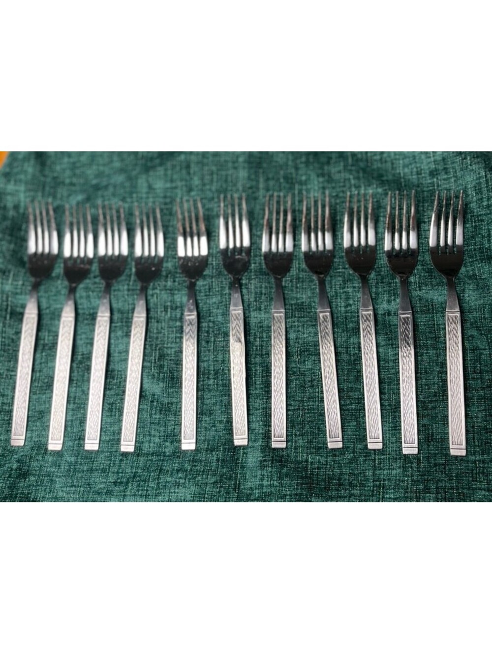 Set Of 11 Vega Dessert Forks Stainless Japan Great Cond In Box